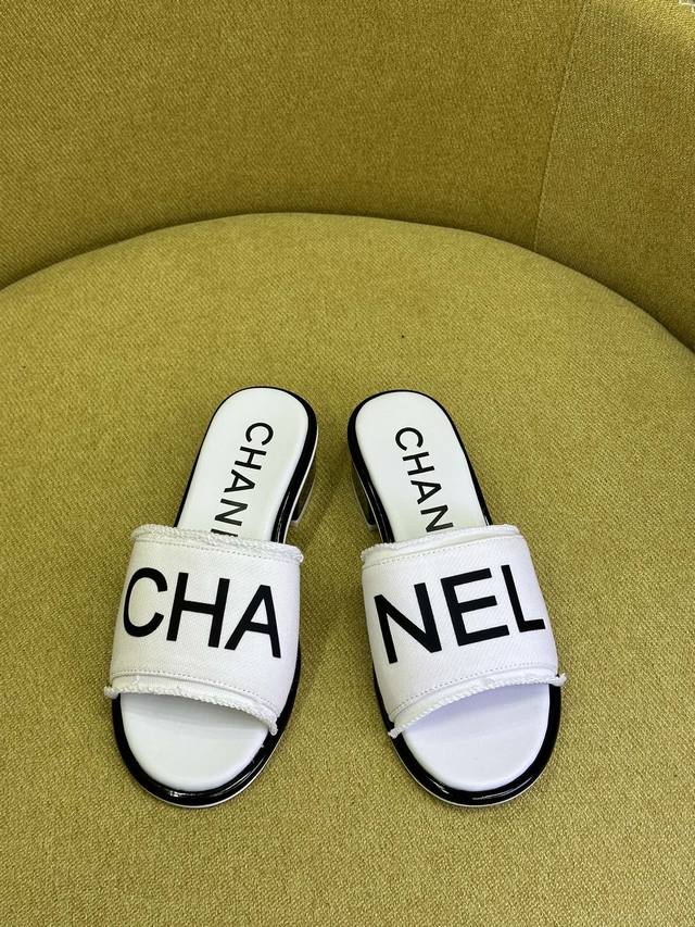 顶级品质 Chane L Ss24New Arrival 小香2024春夏立体字母拖鞋 鞋底意大利进口牛皮 顶级精品35-41