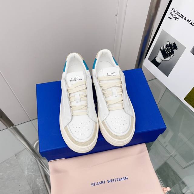 顶级版本 G090休闲鞋stuart Weitzman高版本sw低帮休闲运动鞋华丽焕新经典系带款小白鞋，全新上线 恩缇韦曼专门为女性量身打造定制鞋楦，致力于为每