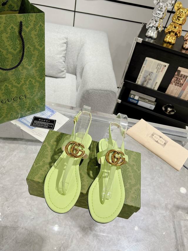 Gucci 夹脚双g凉鞋 正品一比一开发 原版材料 欢迎细节对比 码数:35-40