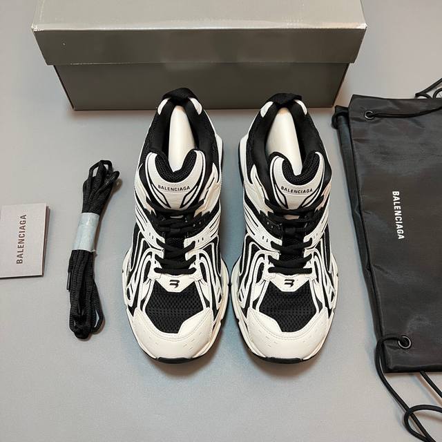 纯原balenciaga 巴黎世家x-Nder 6.0复古弹簧鞋不含皮革网布和尼龙运动鞋，磨损效果悬浮鞋跟设计，40毫米足弓，背面尺码刺绣，正面运动风格b.字母