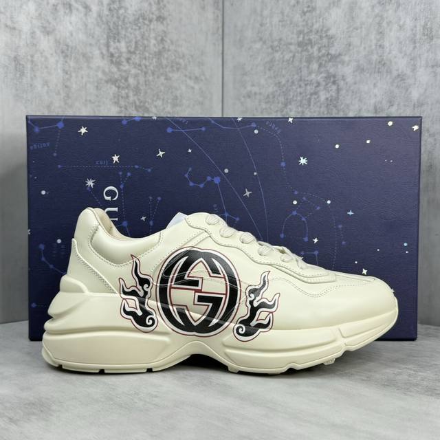 新款上架莞产顶级 代购指定渠道版本 Gucci Aircushion Dad Shoes 24Ss龙年限定 老爹慢跑鞋 全套专柜包装物及配件 鞋舌嵌入核心防伪芯