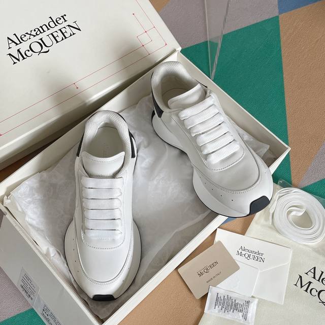 顶级版本：女款 男款 Alexander Mcqueen 亚历山大 麦昆 Sprint Runner系列情侣款 休闲 运动鞋 小白鞋 老爹鞋 原版购入开发 做货