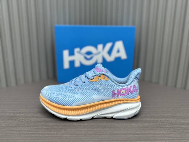 蓝橙色 36～40 纯原 Hoka One One Clifton 9 减震防滑耐磨 低帮 跑步鞋 蓝橙色 货号1127896-Abiw Hoka One On