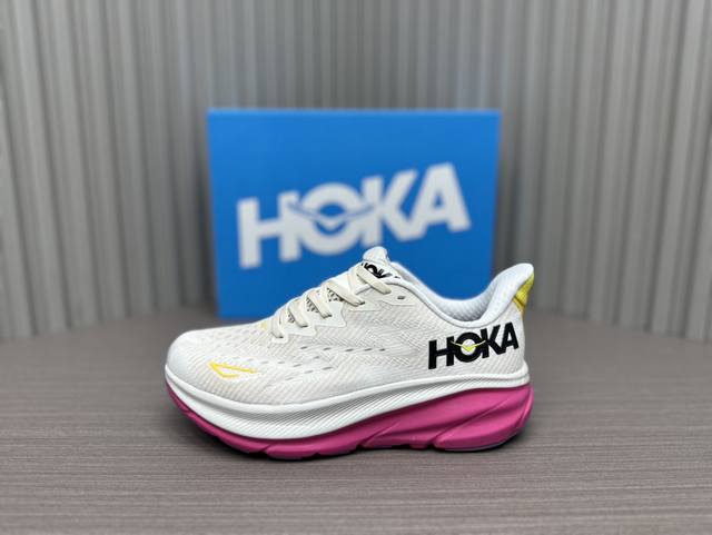 香槟白 36～40 纯原 Hoka One One Clifton 9 减震防滑耐磨 低帮 跑步鞋 香槟白色 货号1127896-Ebdb Hoka One O