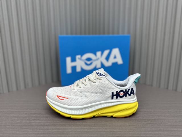 米黄色 36～45 纯原芯片系列 Hoka One One Clifton 9 减震防滑耐磨 低帮 跑步鞋 米黄色 货号1127895-Epfr Hoka On