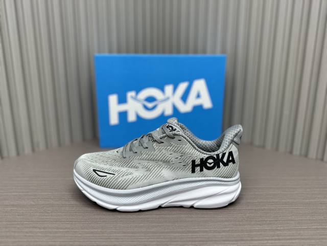 迷雾灰 36～45 纯原芯片系列 Hoka One One Clifton 9 减震防滑耐磨 低帮 跑步鞋 迷雾灰 货号1132210-Hmbc Hoka On