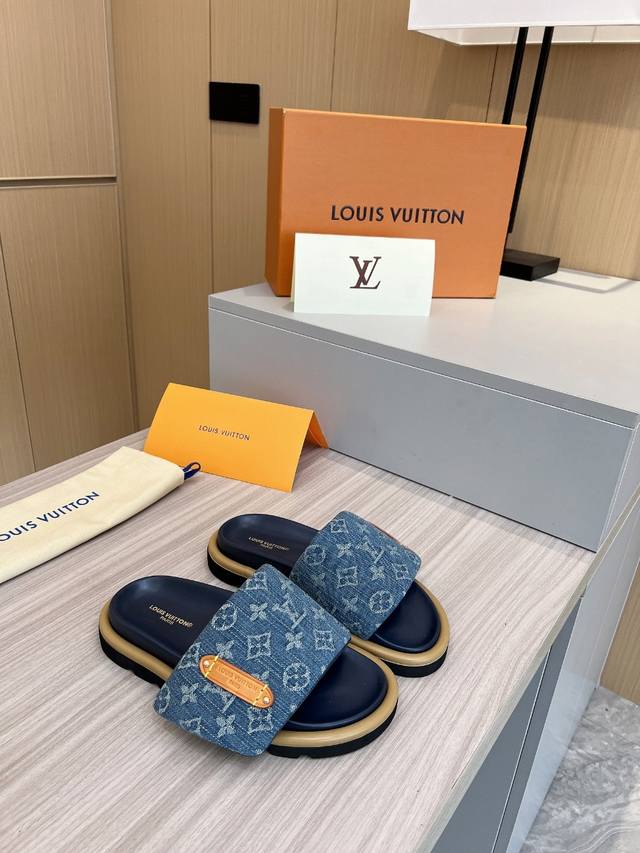 橙子出厂价 Louis Vuitton 路易威登 Lv魔术贴拖鞋 凉拖 情侣款 码数：35-45