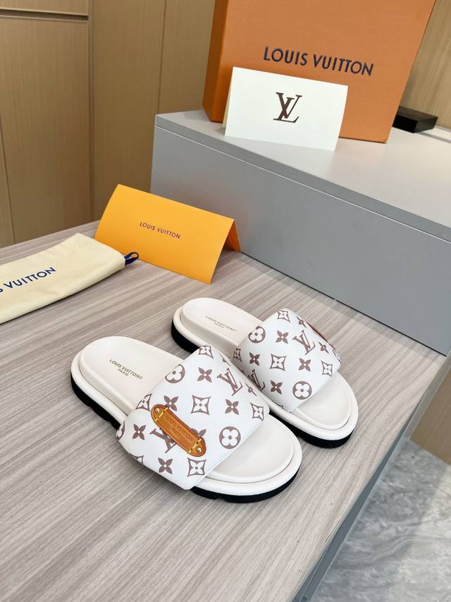 橙子出厂价 Louis Vuitton 路易威登 Lv魔术贴拖鞋 凉拖 情侣款 码数：35-45