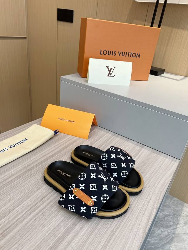 橙子出厂价 Louis Vuitton 路易威登 Lv魔术贴拖鞋 凉拖 情侣款 码数：35-45