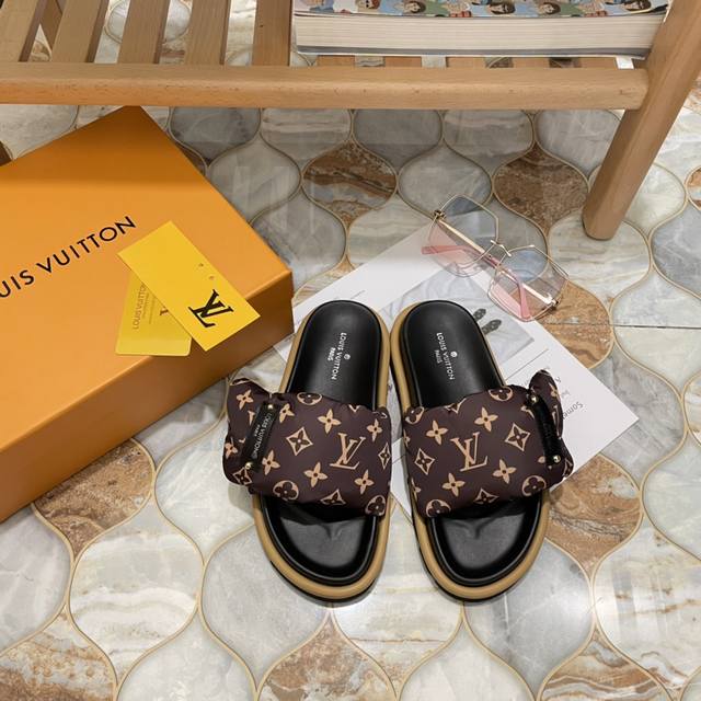 橙子出厂价 Louis Vuitton 路易威登 Lv魔术贴拖鞋 凉拖 情侣款 码数：35-44