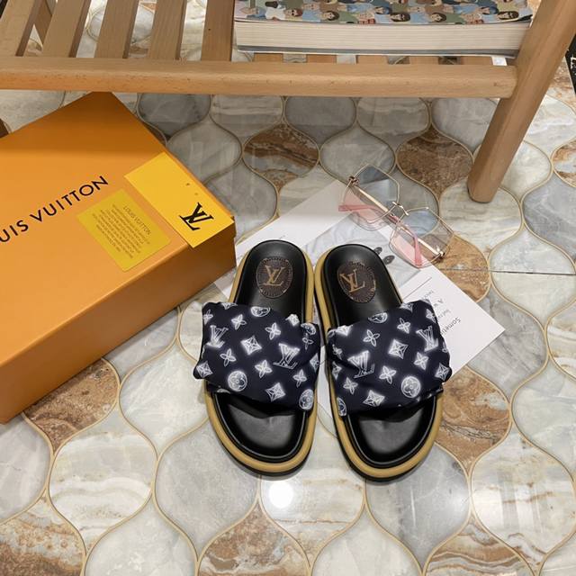 橙子出厂价 Louis Vuitton 路易威登 Lv魔术贴拖鞋 凉拖 情侣款 码数：35-44