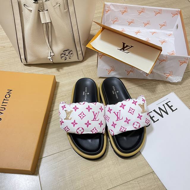 橙子出厂价 Louis Vuitton 路易威登 Lv魔术贴拖鞋 凉拖 情侣款 码数：35-44