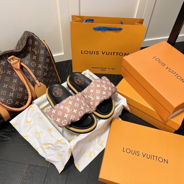 橙子出厂价 Louis Vuitton 路易威登 Lv魔术贴拖鞋 凉拖 情侣款 码数：35-44