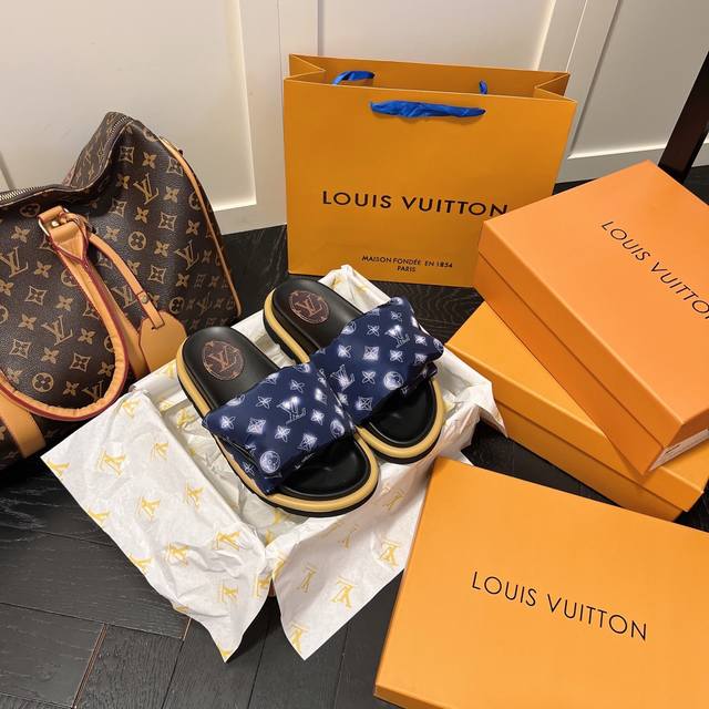 橙子出厂价 Louis Vuitton 路易威登 Lv魔术贴拖鞋 凉拖 情侣款 码数：35-44