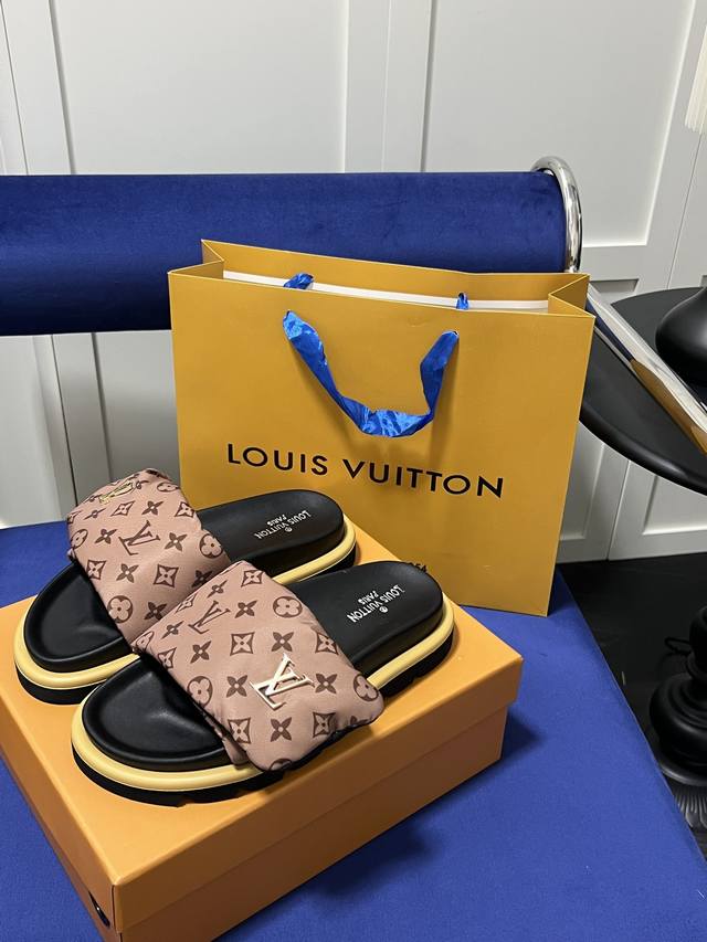 橙子出厂价 Louis Vuitton 路易威登 Lv魔术贴拖鞋 凉拖 情侣款 码数：35-44