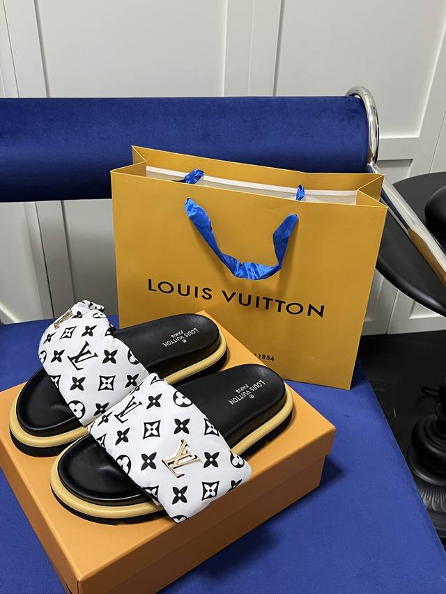 橙子出厂价 Louis Vuitton 路易威登 Lv魔术贴拖鞋 凉拖 情侣款 码数：35-44