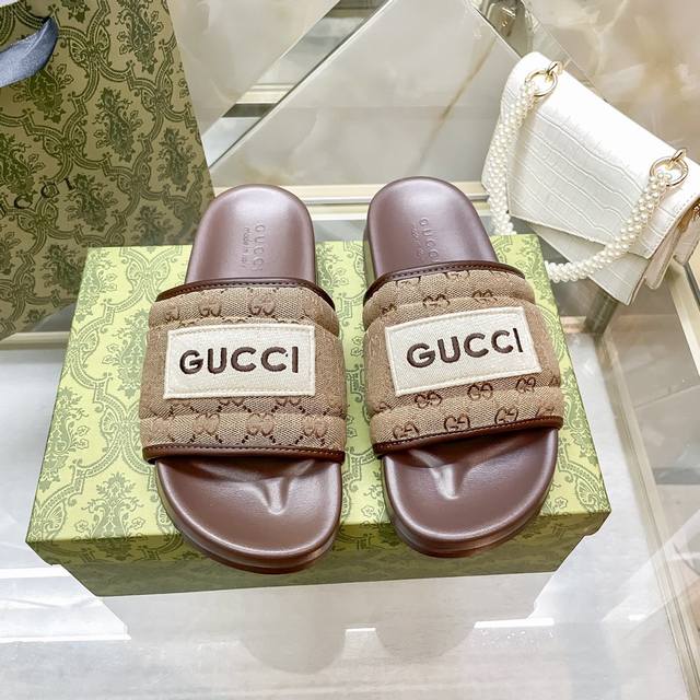 Gucci 古驰2024顶级专柜 情侣新款 官网上新 独家首发 古驰 24Ss-字母面包拖 厚底拖 夏天拖 凉拖 欧版购入 顶级复刻 早春情侣穿搭 小红