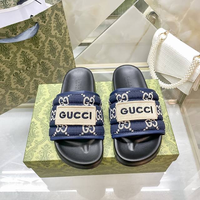 Gucci 古驰2024顶级专柜 情侣新款 官网上新 独家首发 古驰 24Ss-字母面包拖 厚底拖 夏天拖 凉拖 欧版购入 顶级复刻 早春情侣穿搭 小红