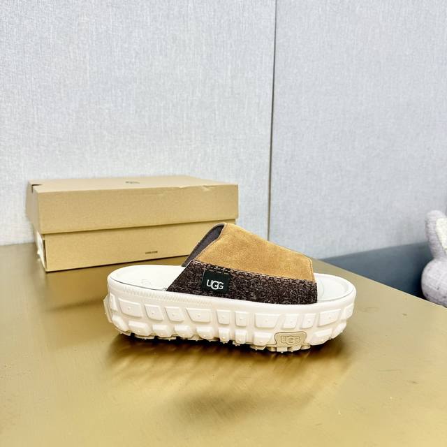 出厂价 实价 Ugg 只有女码 顶级高端品质来自澳洲温暖奢侈品牌半拖女鞋，Ugg-5877官网同步、采用进口牛皮制作，精心缝制而成..进口橡胶发泡大底 舒适、柔