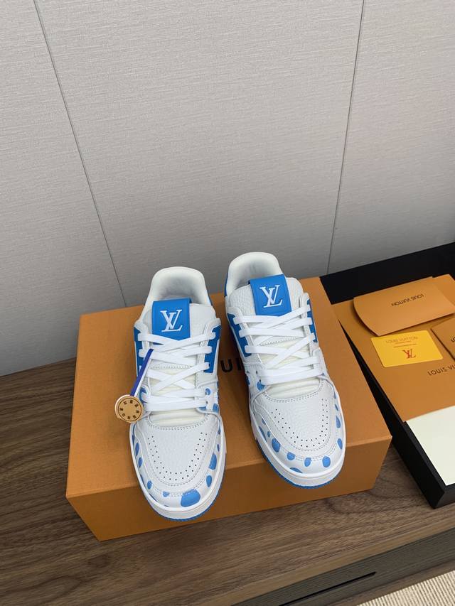 Louis Vuitton 路易威登 Trainer Sneaker 时尚百搭低帮休闲板鞋 男女同款 顶级版本 胖嘟嘟 牛仔布拼皮 情侣感情杠杠款 码数：男款3