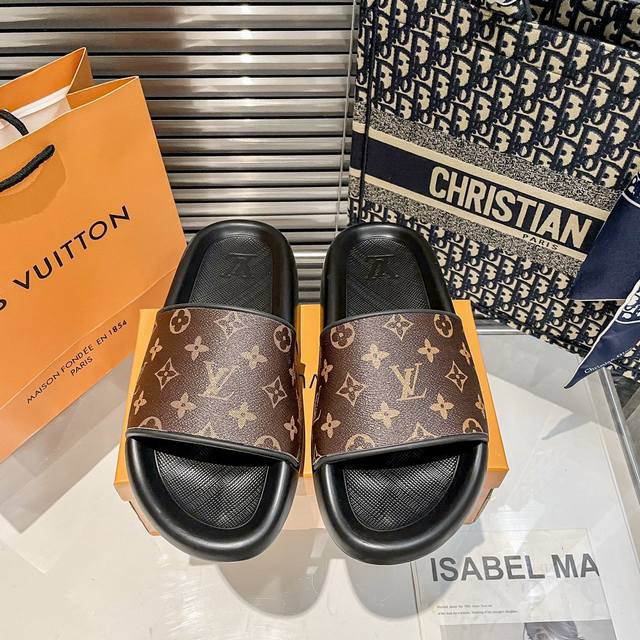 橙子出厂价 Louis Vuitton 路易威登 Lv夏季新款 情侣款一字拖鞋 男女同款 颜色：7个颜色 码数：36-46