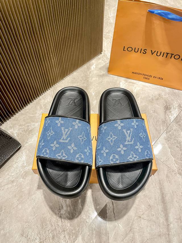 橙子出厂价 Louis Vuitton 路易威登 Lv夏季新款 情侣款一字拖鞋 男女同款 颜色：7个颜色 码数：36-46