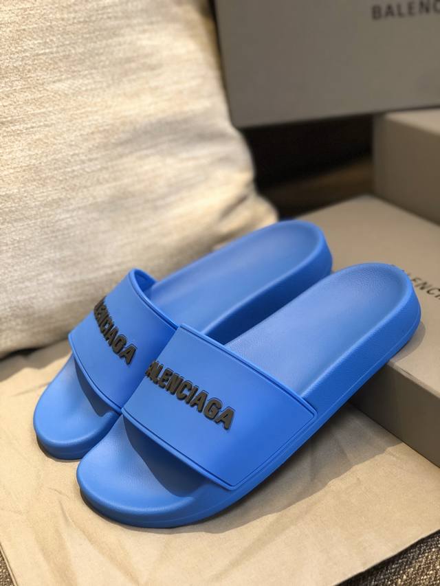 橙子出厂价 Balenciaga 巴黎世家 经典情侣款字母拖鞋 休闲家居拖沙滩拖一字拖 码数：35-46