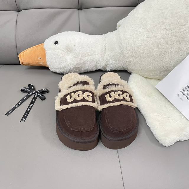 出厂： Ugg 2025顶级专柜 早春新款 官网上新 全球首发 Ugg25Ss-新澳洲厚底羊羔毛拖 Ugg胖丁厚底拖 胖丁 Ugg 小红书推荐 早春穿搭 明星同