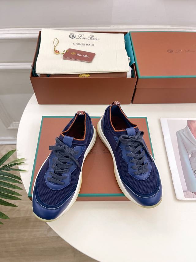 loro Piana 乐悠翩雅 代购级别2024秋冬新品 Lp Walk Wish 男士休闲运动鞋 Lp是意大利顶级奢侈品牌 低调奢华 设计都是一贯纯色系 简单