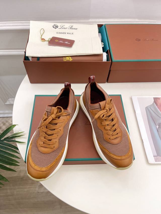 loro Piana 乐悠翩雅 代购级别2024秋冬新品 Lp Walk Wish 男士休闲运动鞋 Lp是意大利顶级奢侈品牌 低调奢华 设计都是一贯纯色系 简单