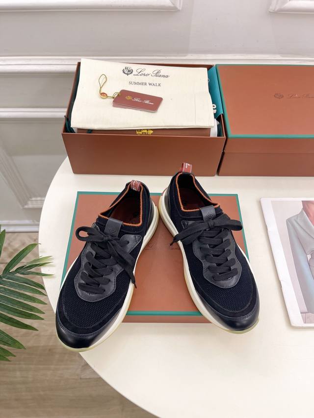 loro Piana 乐悠翩雅 代购级别2024秋冬新品 Lp Walk Wish 男士休闲运动鞋 Lp是意大利顶级奢侈品牌 低调奢华 设计都是一贯纯色系 简单