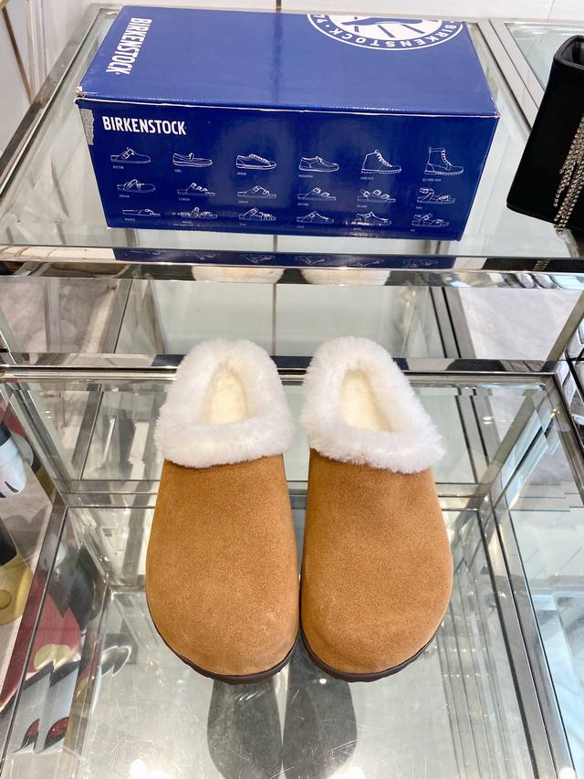 birkenstock 勃肯24Ss 新款毛毛拖鞋 自带优雅气质 轻松拿捏绅雅格调 进口皮毛一体鞋面 原版开模大底 澳大利亚进口羊毛里 码数：35-40 40订