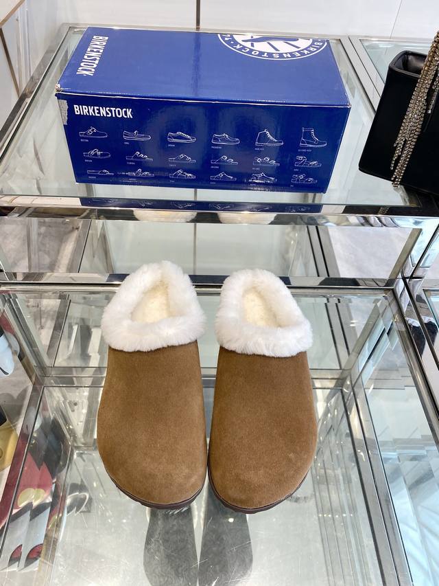 birkenstock 勃肯24Ss 新款毛毛拖鞋 自带优雅气质 轻松拿捏绅雅格调 进口皮毛一体鞋面 原版开模大底 澳大利亚进口羊毛里 码数：35-40 40订