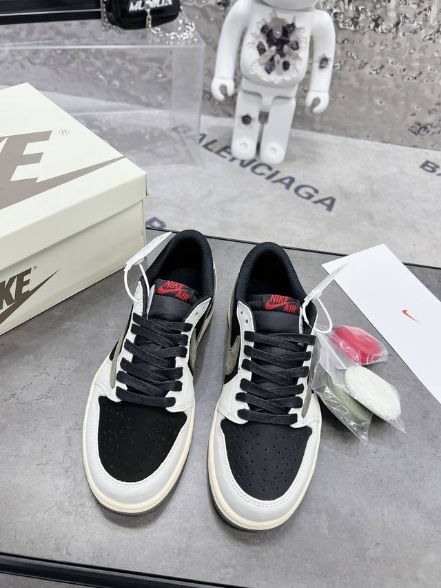 travis Scott X Air Jordan 1 Low Og Ts Sp Nike 耐克aj1乔丹篮球鞋 倒钩休闲低帮鞋运动鞋 原单顶级纯原版本 外侧的