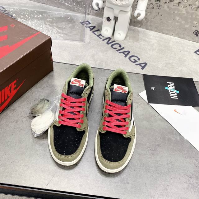 travis Scott X Air Jordan 1 Low Og Ts Sp Nike 耐克aj1乔丹篮球鞋 倒钩休闲低帮鞋运动鞋 原单顶级纯原版本 外侧的