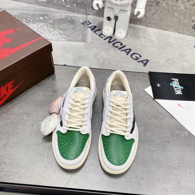 travis Scott X Air Jordan 1 Low Og Ts Sp Nike 耐克aj1乔丹篮球鞋 倒钩休闲低帮鞋运动鞋 原单顶级纯原版本 外侧的