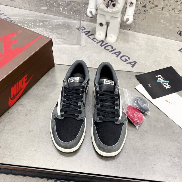 travis Scott X Air Jordan 1 Low Og Ts Sp Nike 耐克aj1乔丹篮球鞋 倒钩休闲低帮鞋运动鞋 原单顶级纯原版本 外侧的