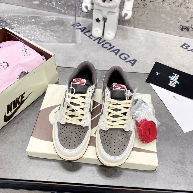 travis Scott X Air Jordan 1 Low Og Ts Sp Nike 耐克aj1乔丹篮球鞋“反转摩卡”米白棕倒钩休闲低帮鞋运动鞋 原单顶级