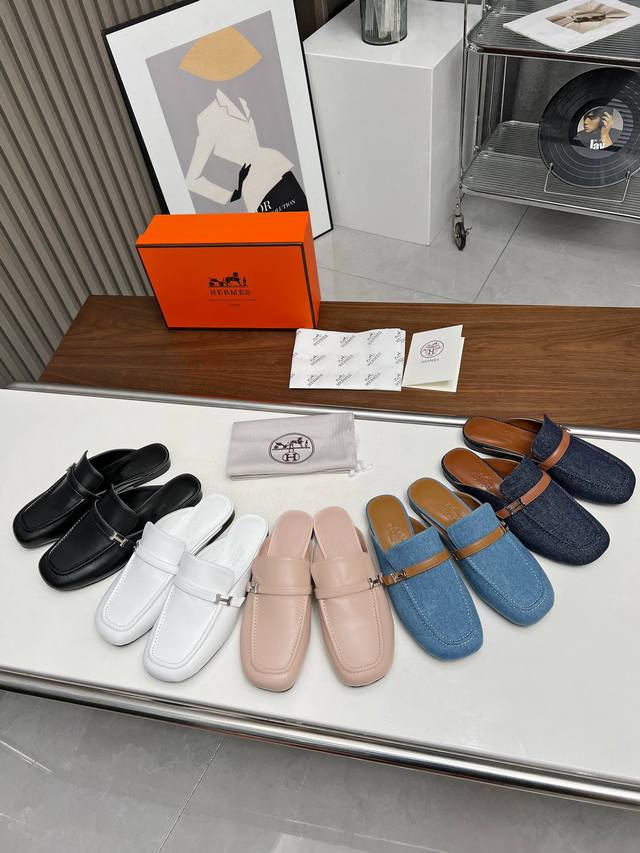 早春新款，，Hermès ，版型做工材料升级。 Hermes市场最高版本纯手工鞋 顶级产品爱马仕拖鞋 2024早春新款原版一样， 师傅级纯手工打造 ！高端定制，