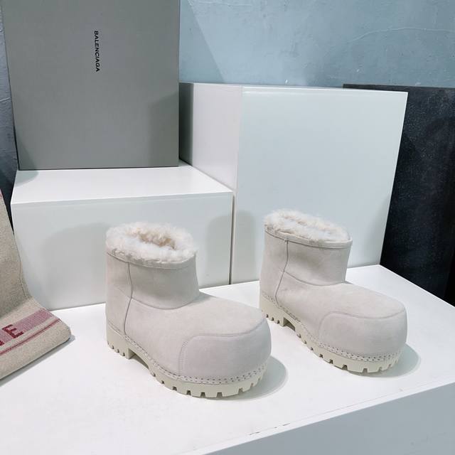 高品质出厂矮 ！顶级品质情侣款！Balenciaga巴黎世家24Ss秋冬新款雪地靴滑雪系列高靴松糕厚底保暖大头靴！ Skiwear最新款阿拉斯加雪地靴 正品rm