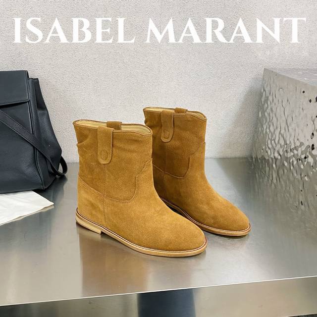 出厂价皮面 绒面p Isabel Marant 伊莎贝尔 满满家族风格的一款经典女款内增高短靴标准的欧美风格代表 一个用极简风格来陈述一对靴子的牌子必不可少的一