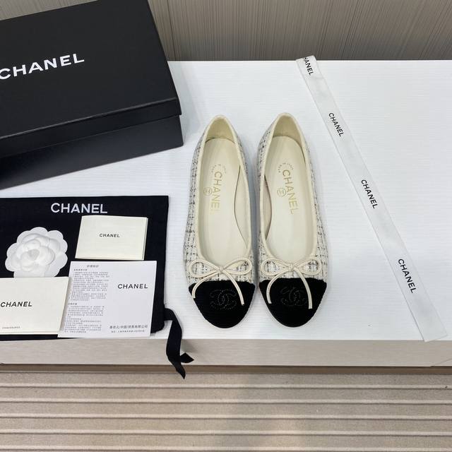 出厂价 顶级品质 一直都在升级的chanel单鞋 2024Ss 顶级版本 Hk海外代购 原版1:1切割而成 Chanel香奈儿万年经典蝴蝶结 圆头芭蕾舞鞋 好品