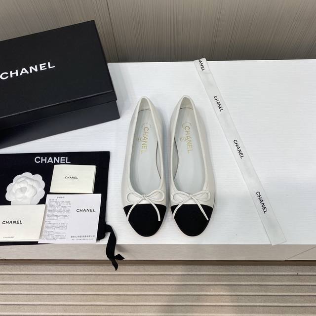 出厂价 顶级品质 一直都在升级的chanel单鞋 2024Ss 顶级版本 Hk海外代购 原版1:1切割而成 Chanel香奈儿万年经典蝴蝶结 圆头芭蕾舞鞋 好品