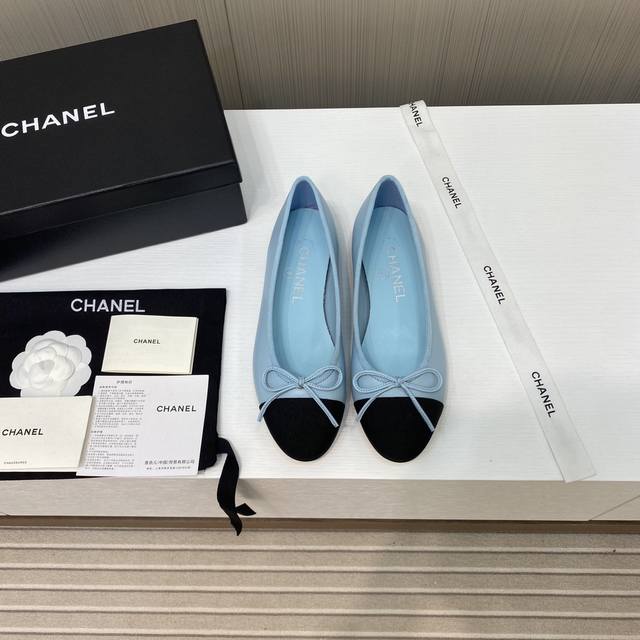 出厂价 顶级品质 一直都在升级的chanel单鞋 2024Ss 顶级版本 Hk海外代购 原版1:1切割而成 Chanel香奈儿万年经典蝴蝶结 圆头芭蕾舞鞋 好品