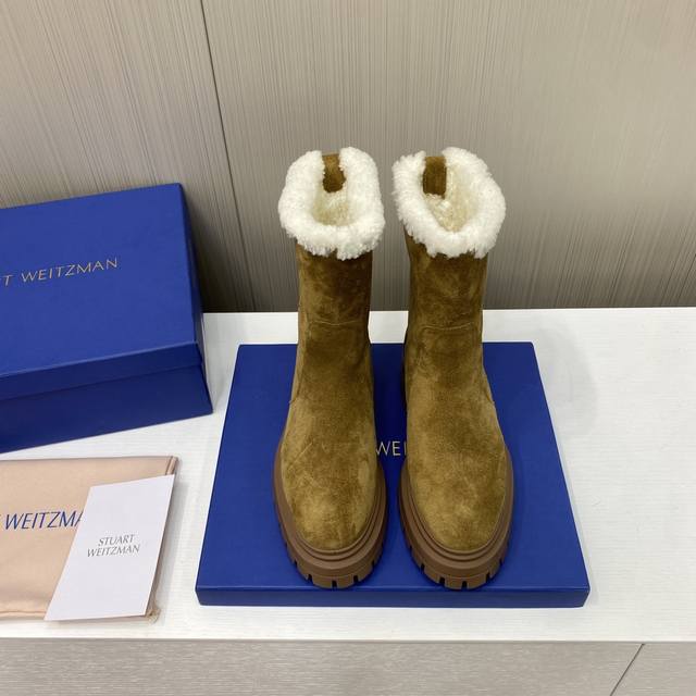 出厂价 顶级品质 Sw Bedford Chill Moto Bootie秋冬新款厚底羊毛雪地靴 雪地靴，盲入都不会出错的一款，非常简约大气的设计秋冬怎么搭配都