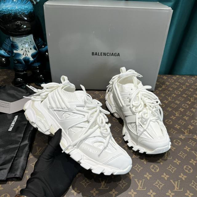 顶级版本 巴黎世家3.0 三代户外概念鞋 Balenciaga Sneaker Tess S.Gomma Maille White Orange 纯原版本 原装