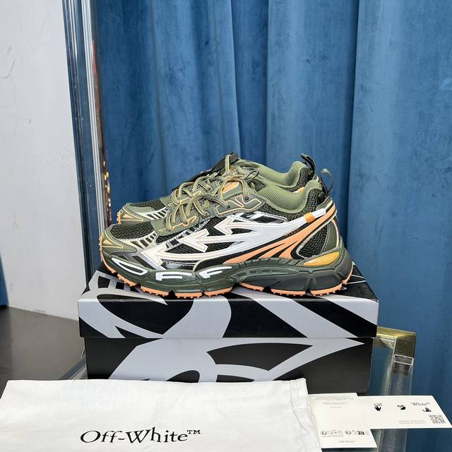 莞产顶级版本off-White C O Virgil Abloh 2024年ow最新款跑鞋 百分百原盒正确版 原楦原纸板数据开发 4层分离大底 鞋面采用3D立体