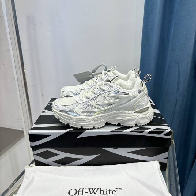 现货 莞产顶级版本off-White C O Virgil Abloh 2024年ow最新款跑鞋 百分百原盒正确版 原楦原纸板数据开发 4层分离大底 鞋面采用3