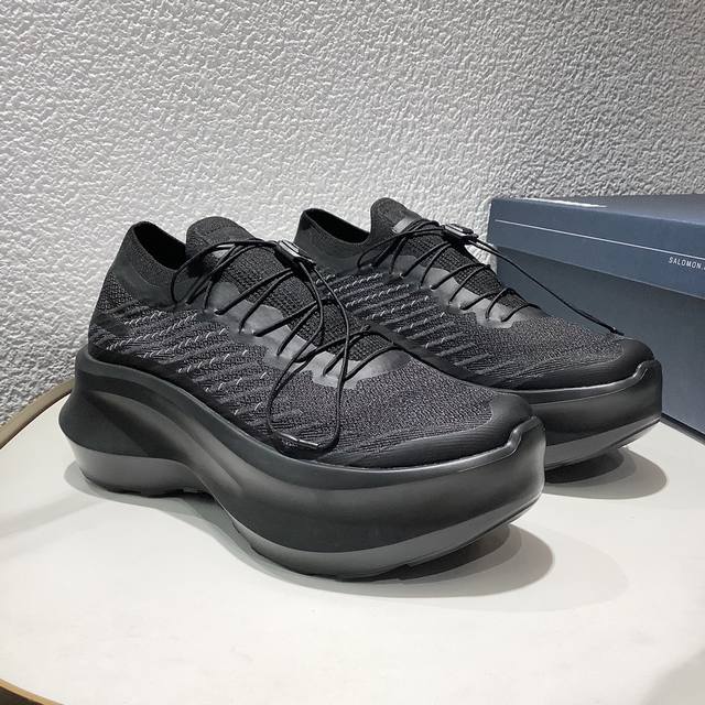 Cdg X Salomon萨洛蒙新款 厚底增高黑白休闲鞋小白鞋 顶级品质 进口原装订制飞织网面 头层小牛皮面 超轻原版大底 码数：35-39 40定做不退换 原