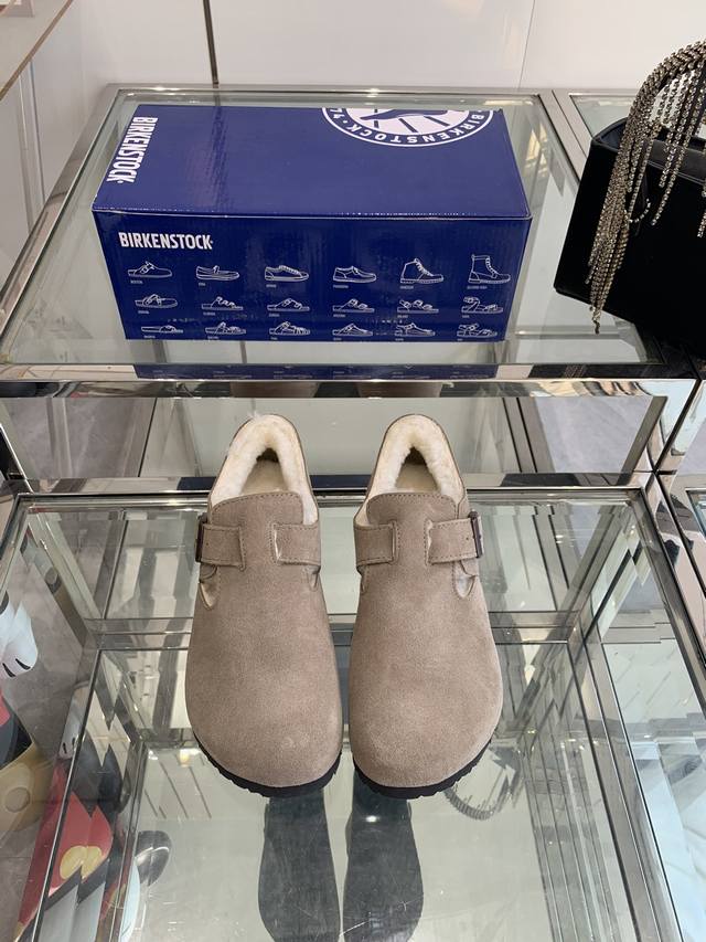 birkenstock 勃肯羊毛单鞋 原版开发 顶级进口高丝光牛反绒内里a级羊毛；上脚超舒适百搭、时尚，爱美的美眉们值得拥有！码数：35-40 40订做